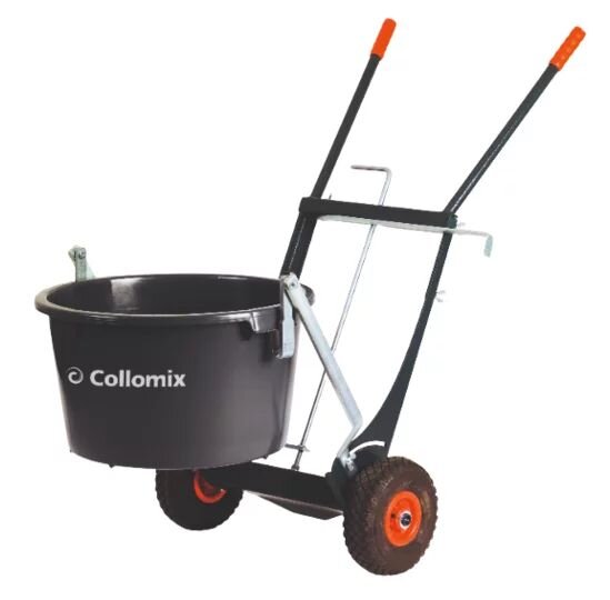 Collomix Transportwagen 70183 für 65 Liter Kübel mit Ausgießvorrichtung, luftbereift