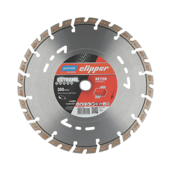 Norton Clipper Diamant-Trennscheibe 70184647787 Extreme Beton, Ø 300x20 mm, für bewehrten Beton, iHD-Technologie