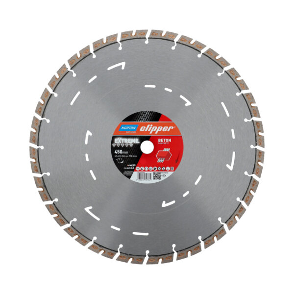 Norton Clipper Diamanttrennscheibe 70184602363 Extreme Beton, Ø 450 x 25,4 mm, iHD-Technologie
