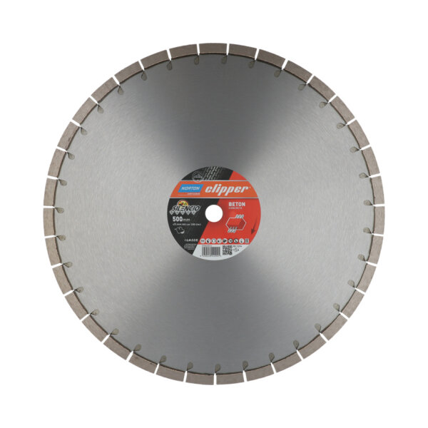 Norton Clipper Diamanttrennscheibe 70184627064 Pro Beton, Ø 500 x 25,4 mm, für Stahlbeton, Nass- und Trockenschnitt