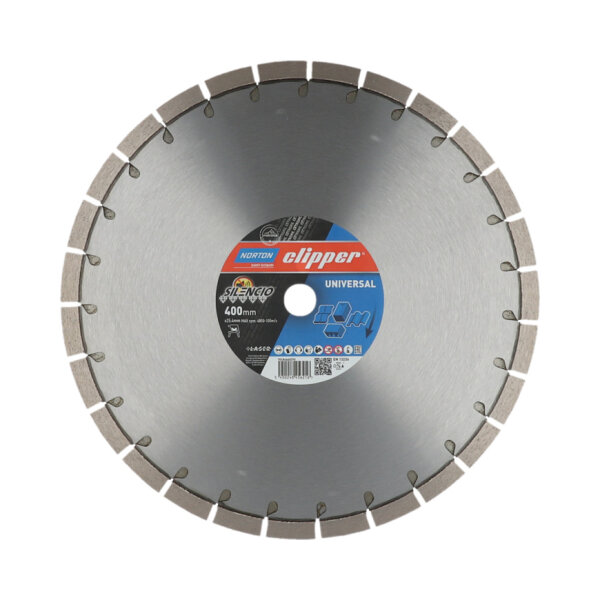 Norton Clipper Diamantscheibe Extreme Universal Silencio 70184640270, Ø 400 x 25,4 mm, 15 mm Segmenthöhe