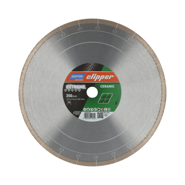Norton Clipper Diamantscheibe Extreme Ceramic 70184630335, 350x25,4 mm, Nassschnitt, geschlossener Schneidrand
