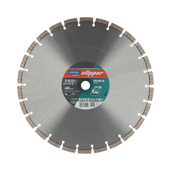 Norton Clipper Diamant-Trennscheibe 70184626533 Pro Granite Turbo, 400 x 25,4 mm, Nass- und Trockenschnitt
