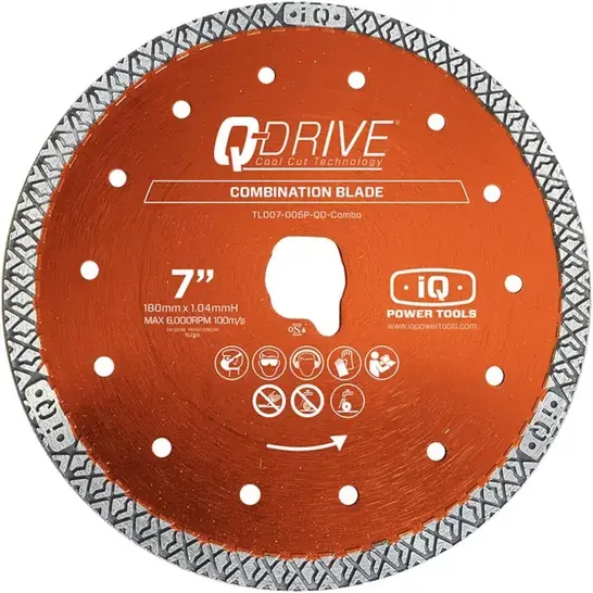 iQ Power Tools Q-Drive Kombi-Sägeblatt TLD180-1.40P-QD-Combo Orange, 180 mm, für iQ228CYCLONE