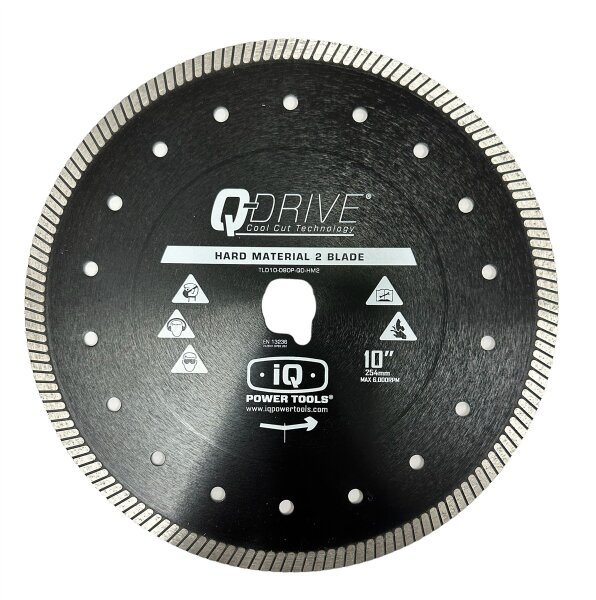 iQ Power Tools Q-Drive Sägeblatt Turbo TLD254-2.20P-QD-HM2 schwarz, 254 mm, für Feinsteinzeug